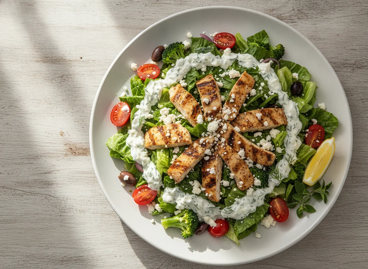 Greek Chicken Salad with Tzatziki photo