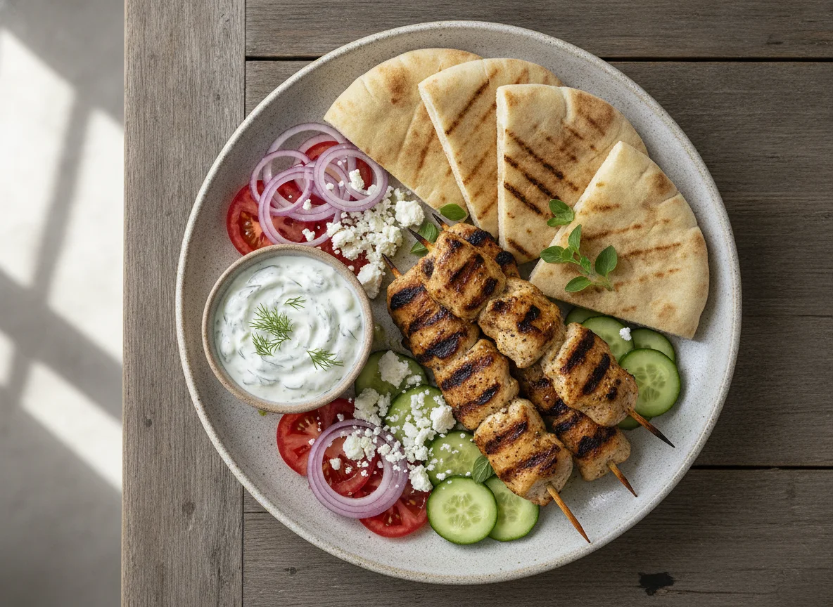 Greek Chicken Souvlaki Platter photo
