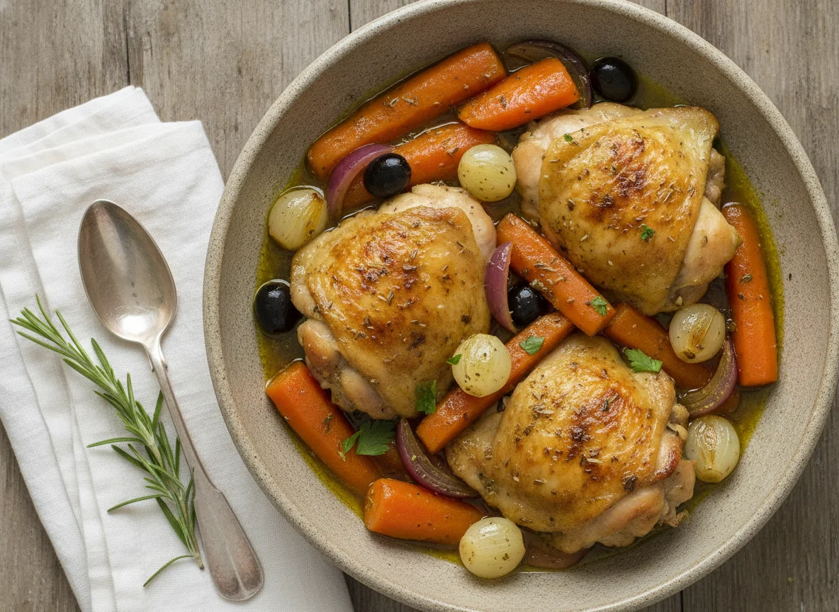 Greek Chicken Stew with Carrots and Onions photo