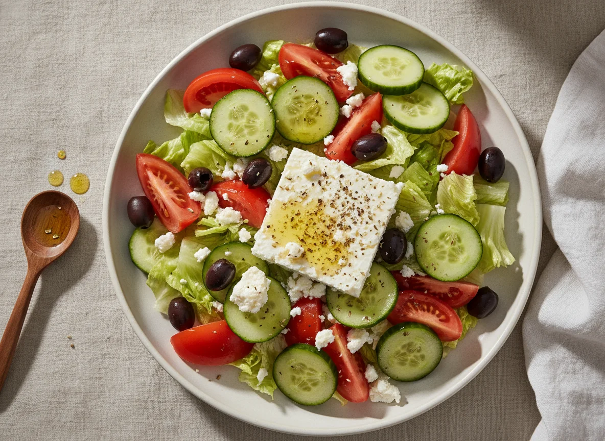Greek Salad with Feta Cheese photo