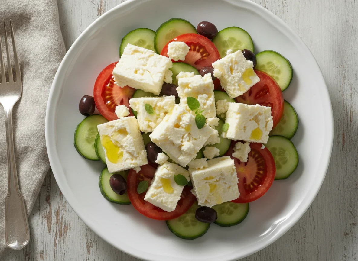Greek Salad with Telemea Cheese photo