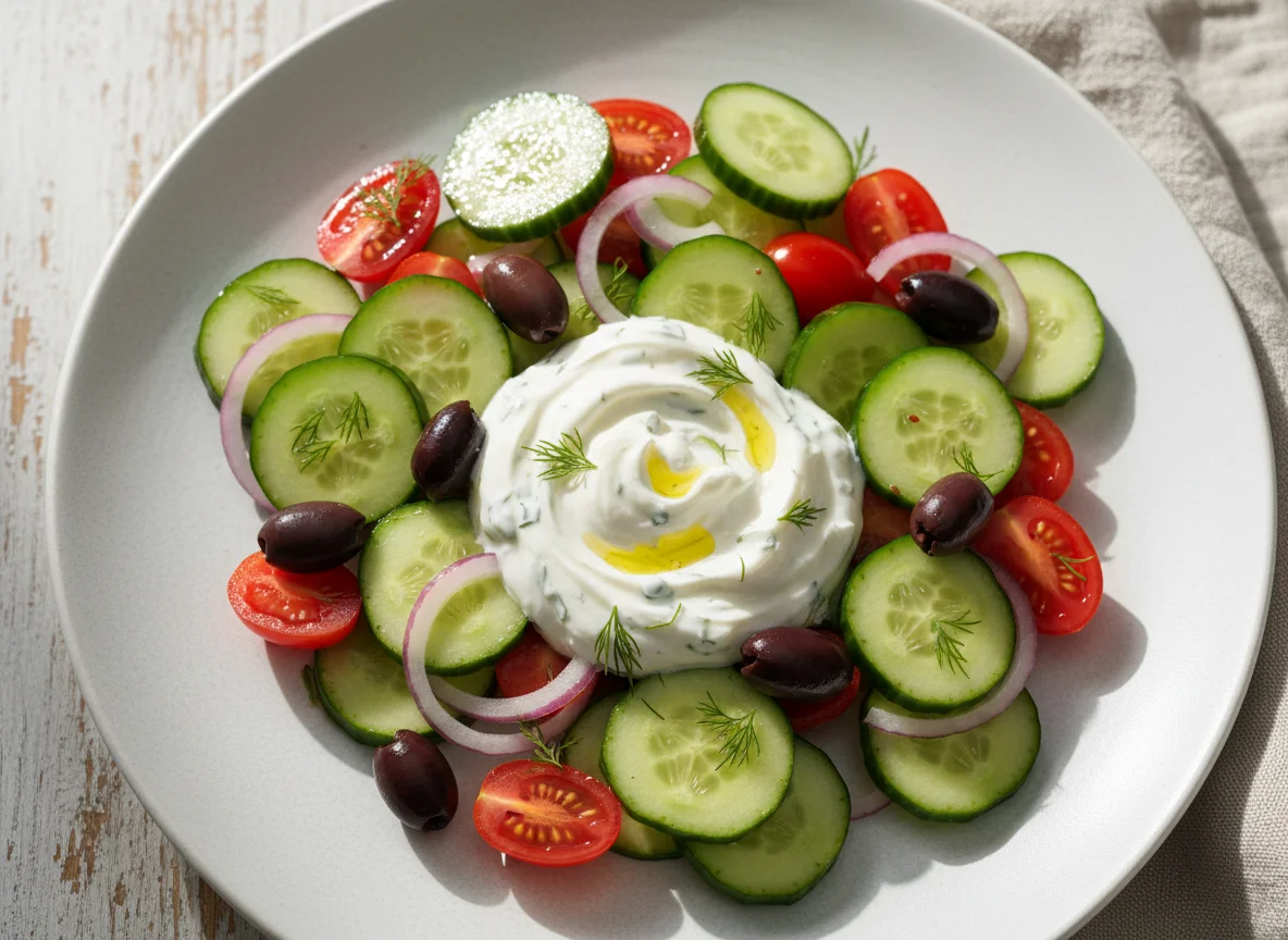 Greek-style Cucumber Salad with Tzatziki photo