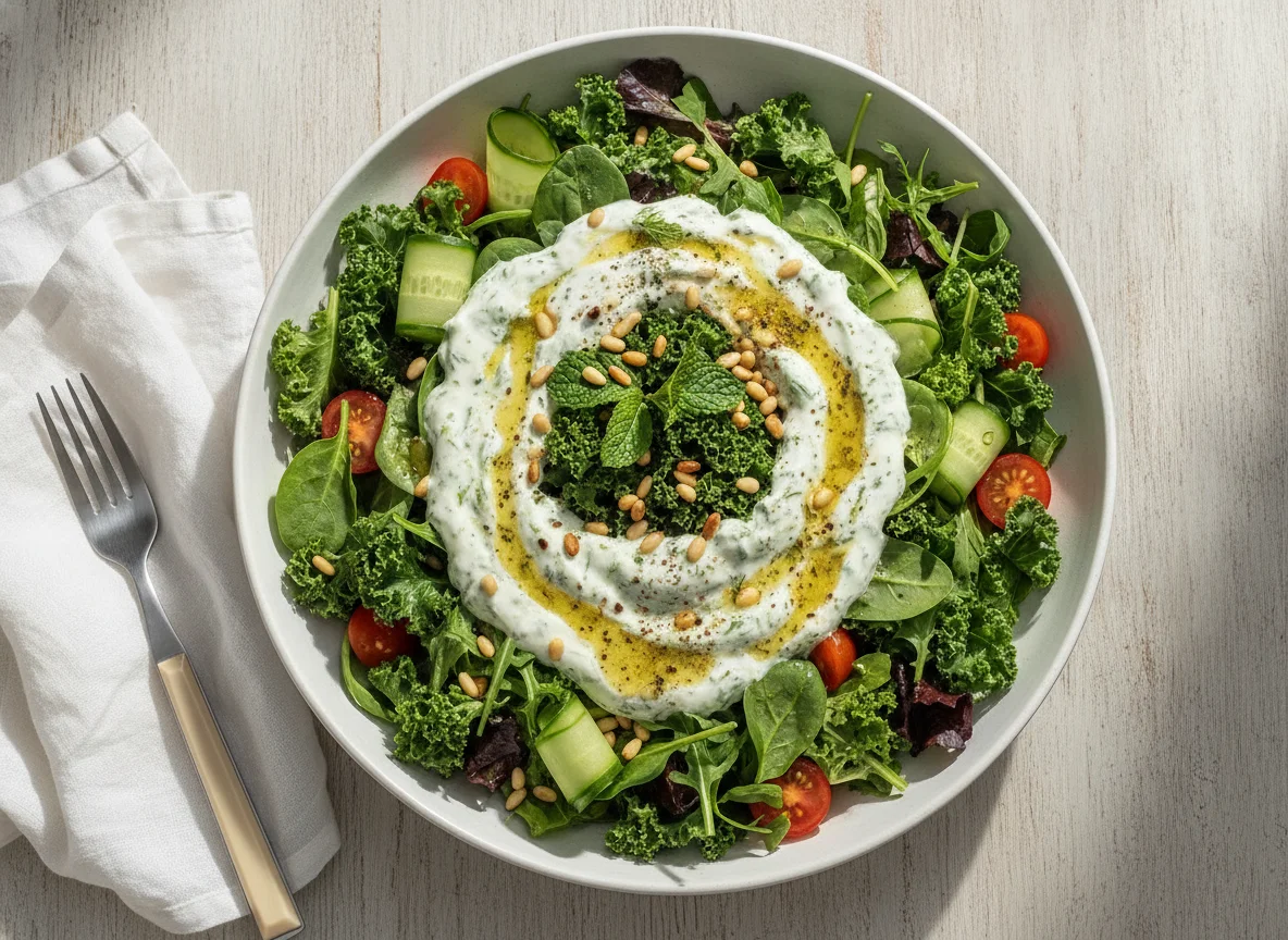 Green Salad with Creamy Dressing photo