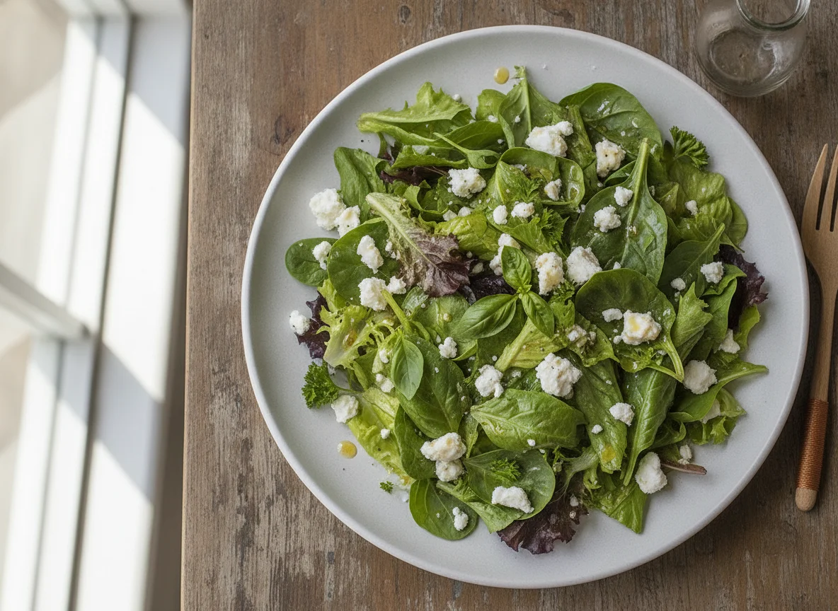Green Salad with Feta Cheese photo