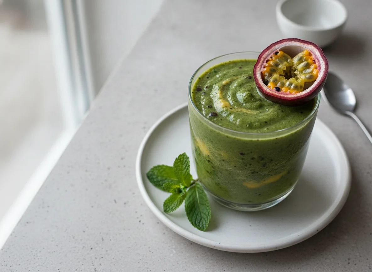 Green Smoothie with Passion Fruit photo