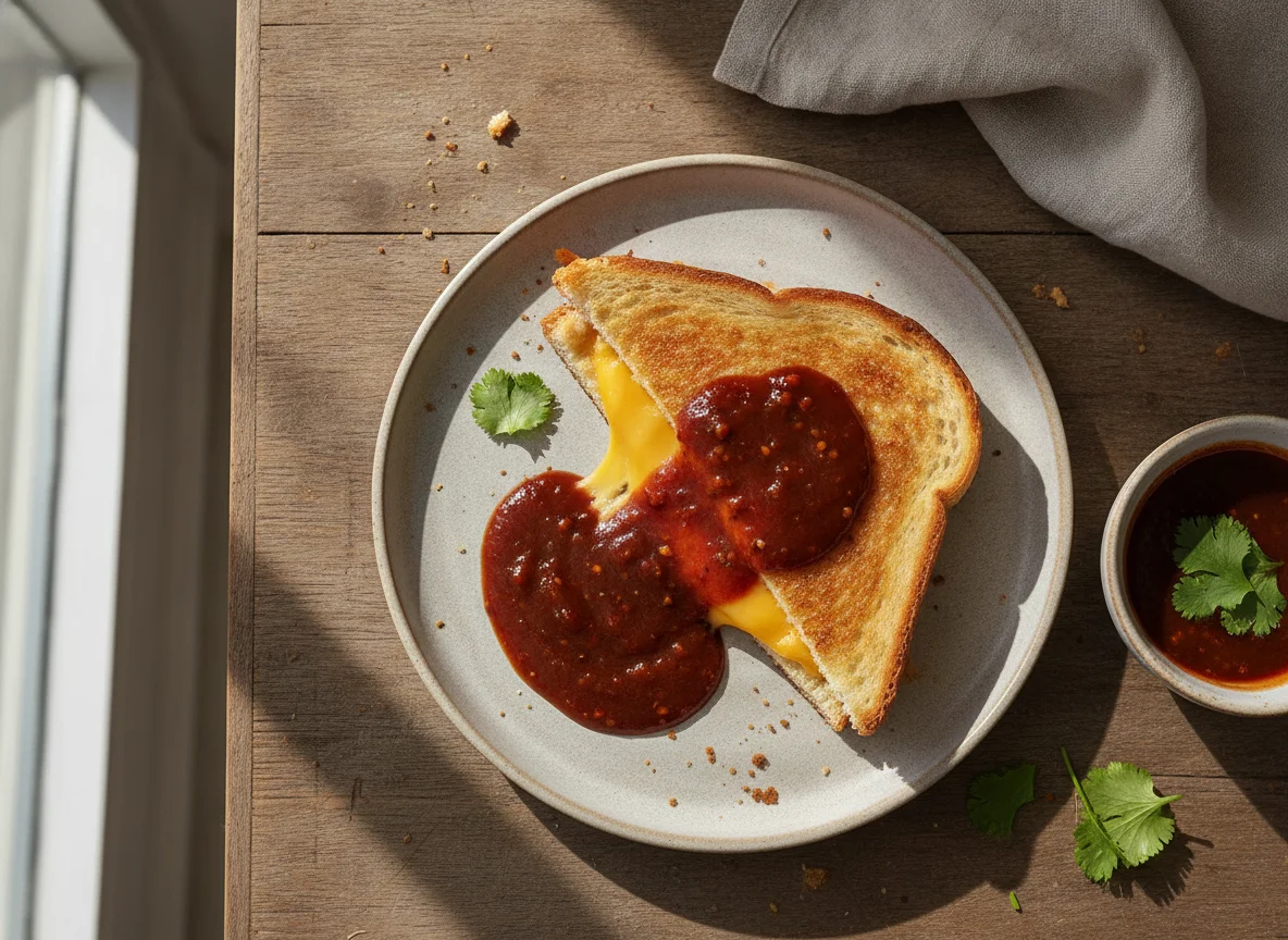 Grilled Cheese Sandwich with BBQ Sauce photo