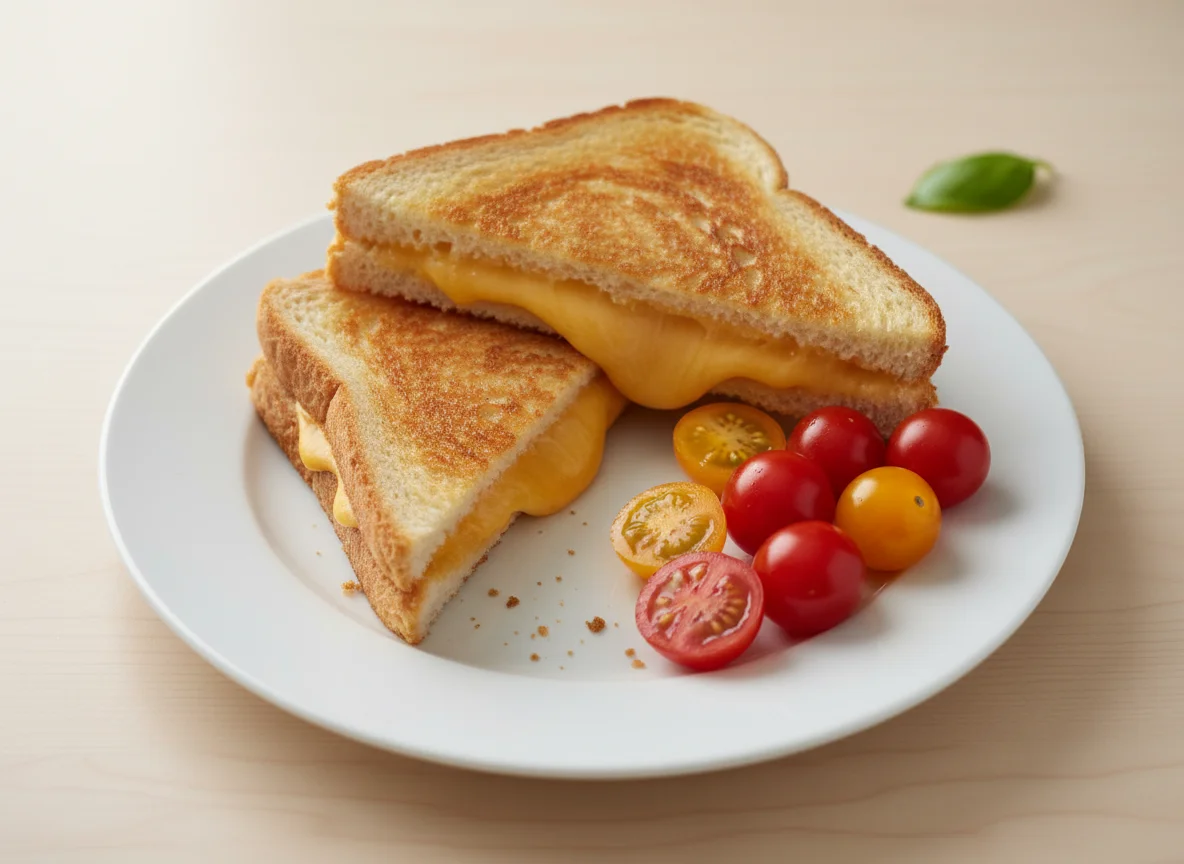 Grilled Cheese Sandwich with Cherry Tomatoes photo