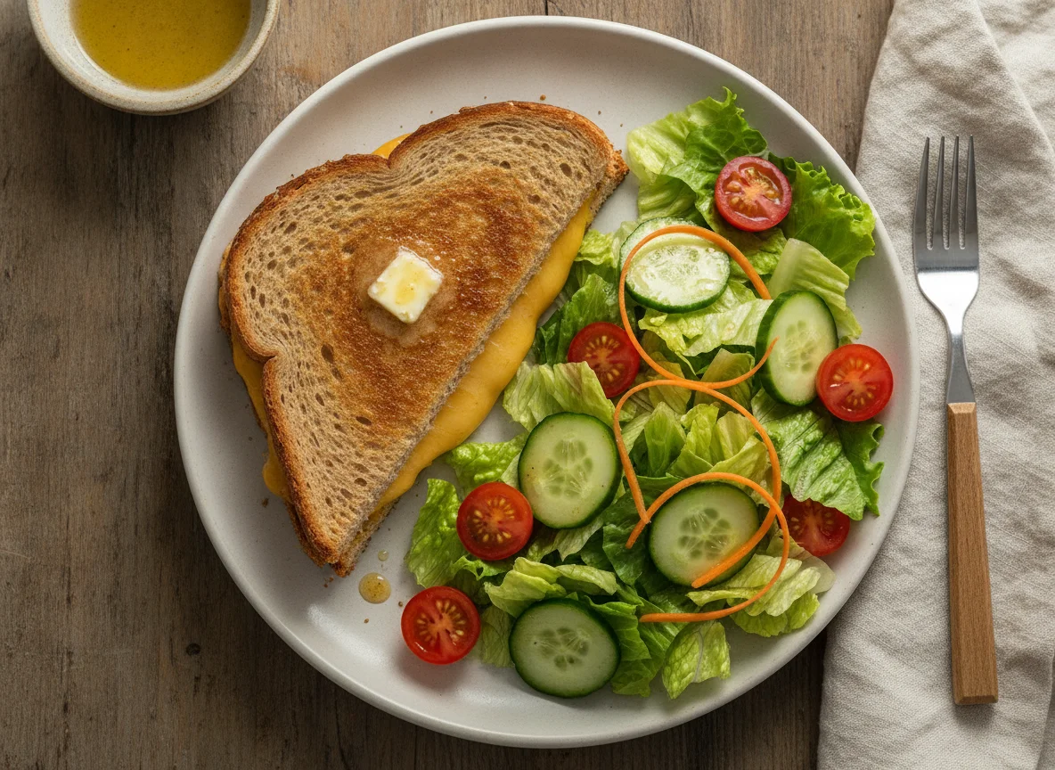 Grilled Cheese Sandwich with Garden Salad photo