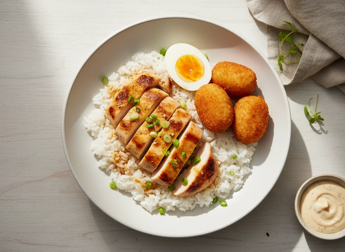Grilled Chicken and Croquette Bowl photo