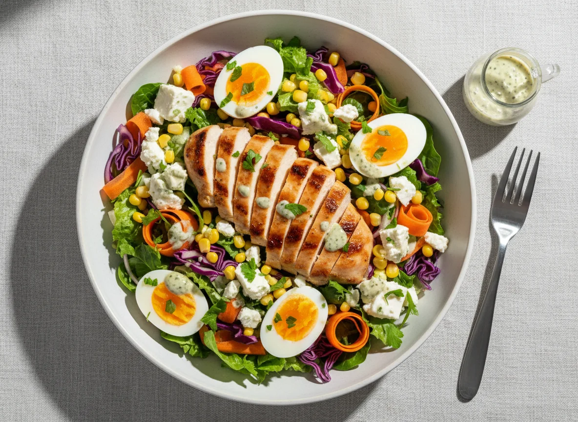 Grilled Chicken and Egg Salad Bowl photo