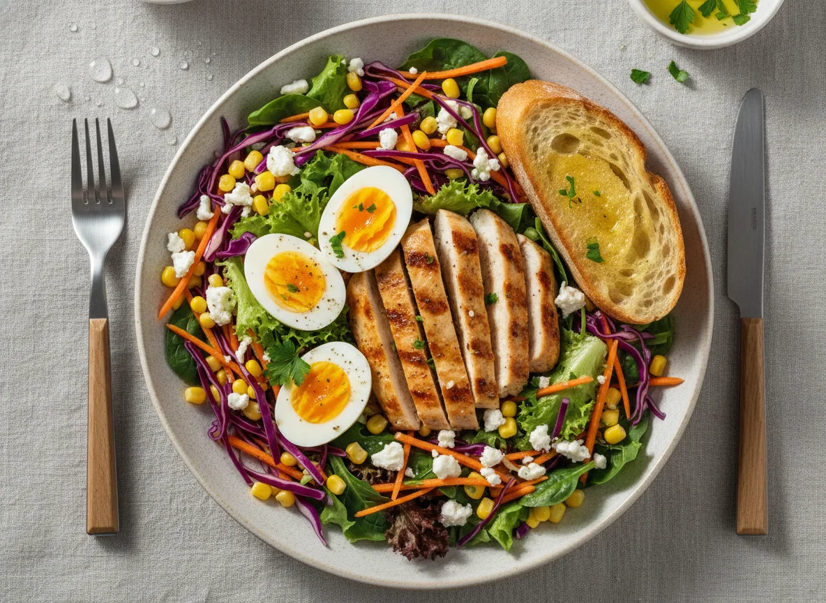 Grilled Chicken and Egg Salad Platter photo