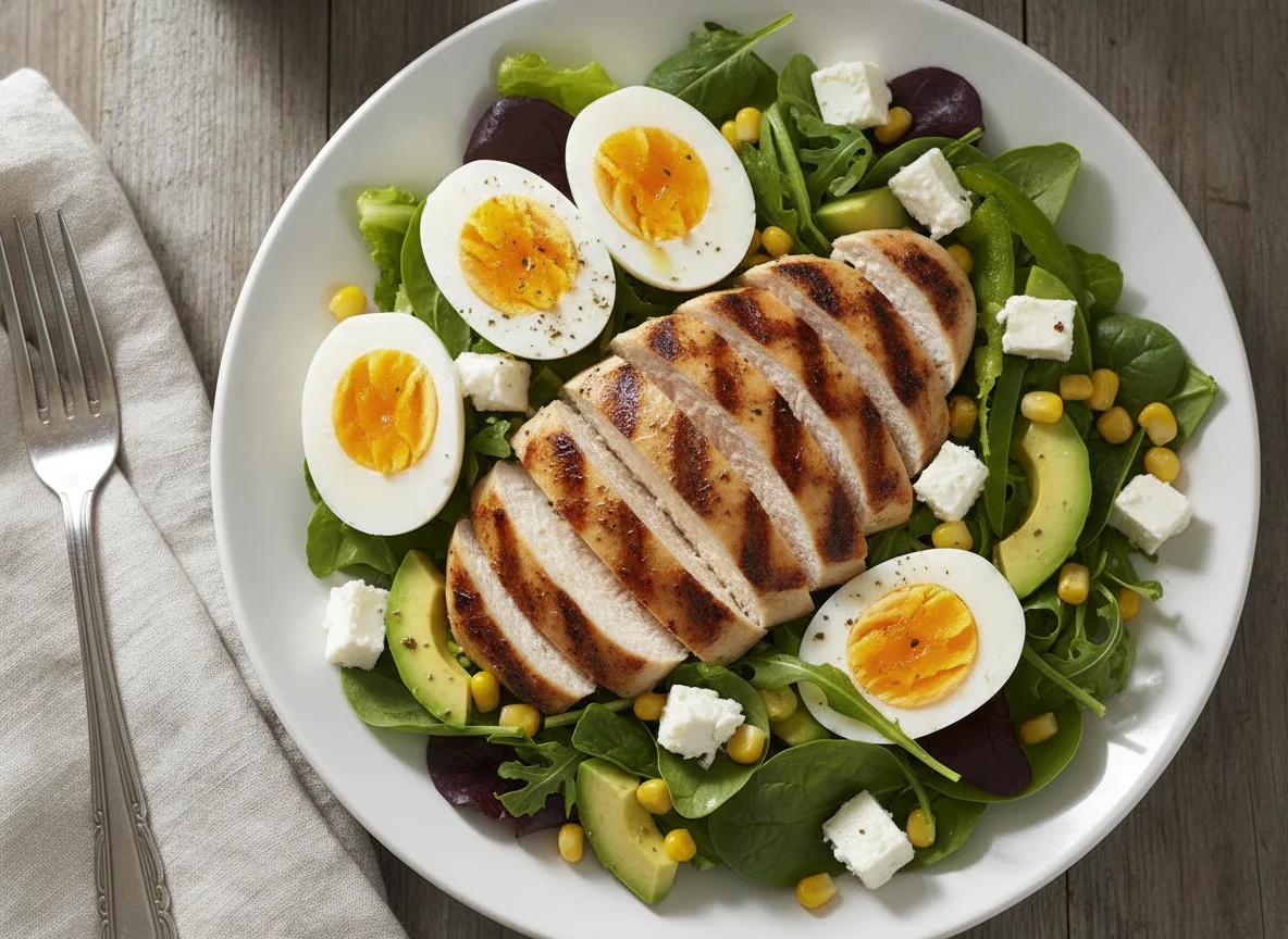 Grilled Chicken and Egg Salad with Feta photo
