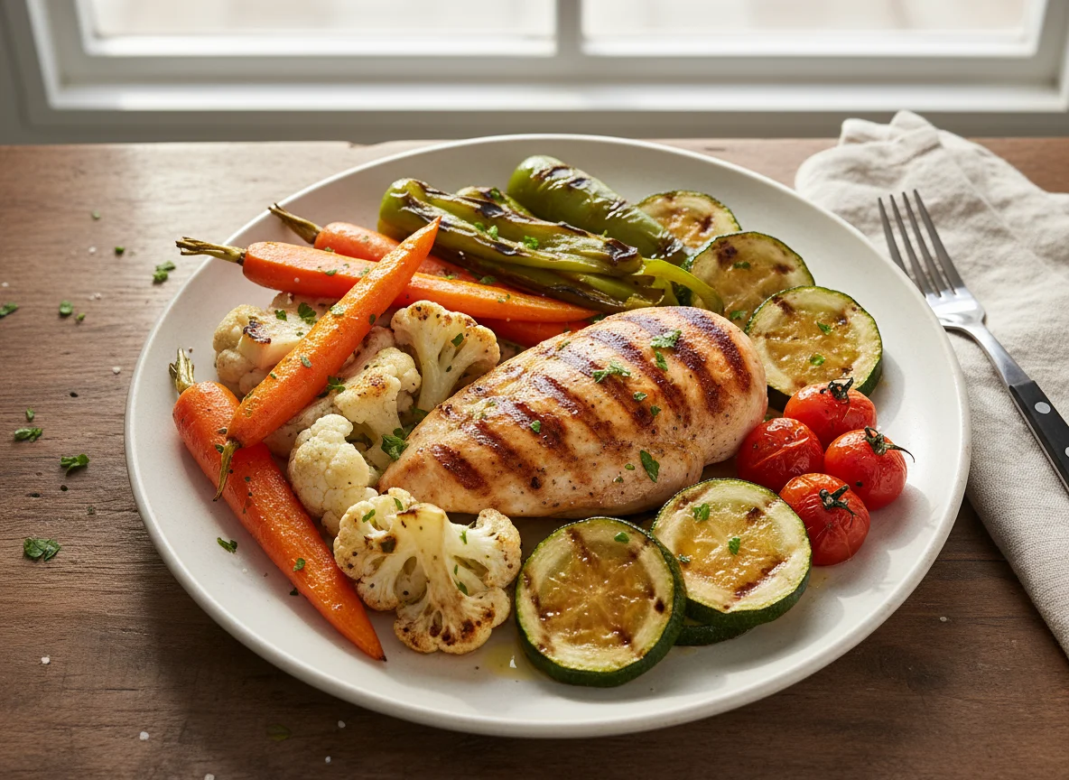 Grilled Chicken and Mixed Vegetables photo