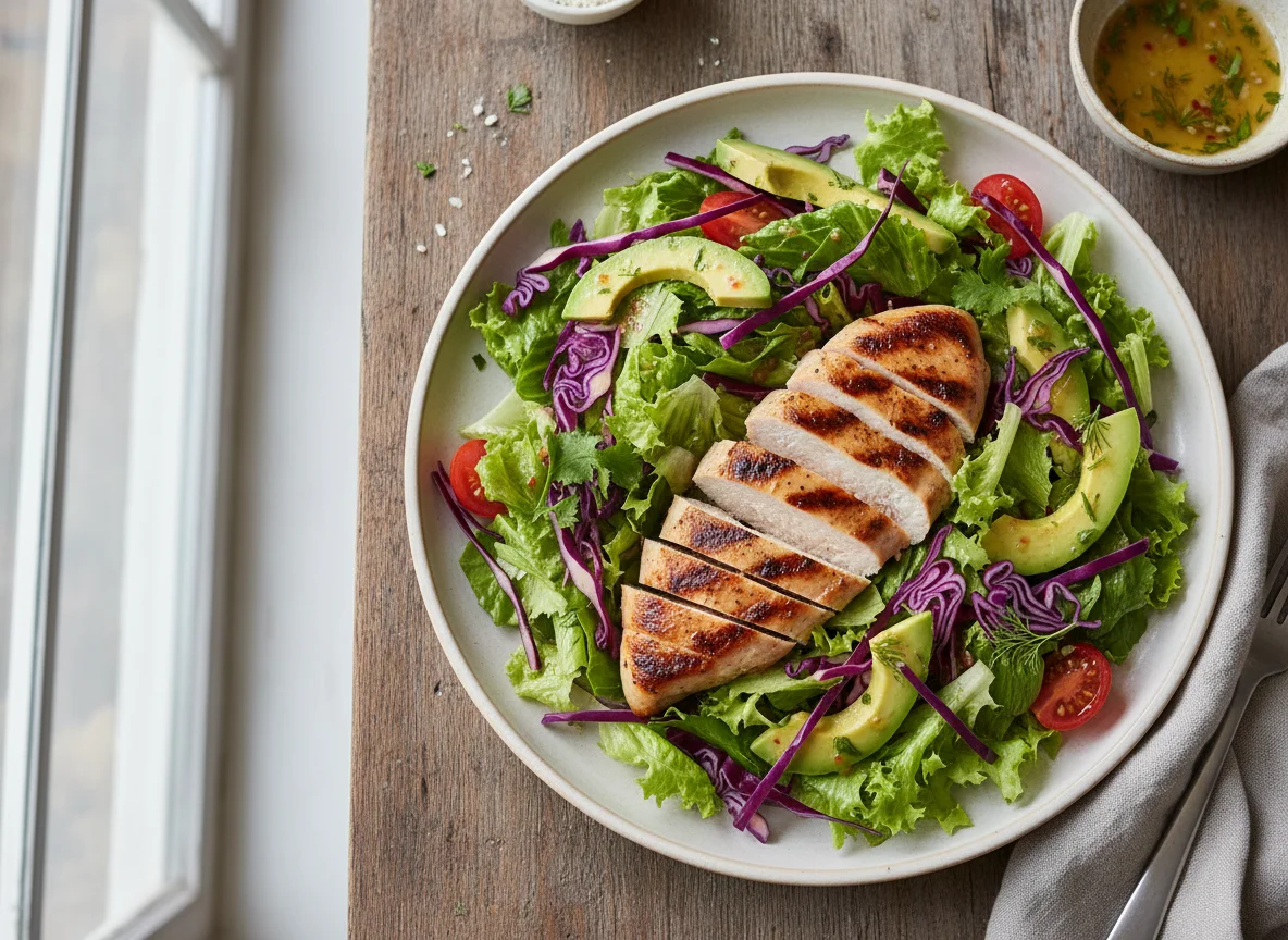 Grilled Chicken Breast with Avocado Salad photo