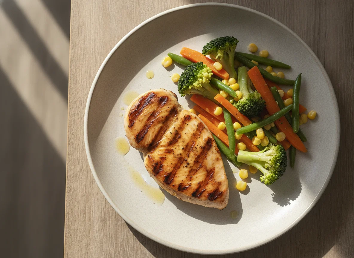 Grilled Chicken Breast with Mixed Vegetables photo