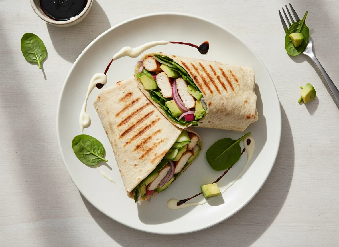 Grilled Chicken Flatbread Wrap photo