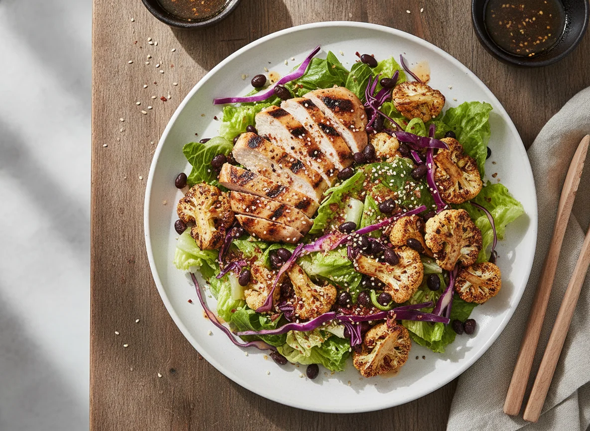 Grilled Chicken Salad with Cauliflower and Black Beans photo