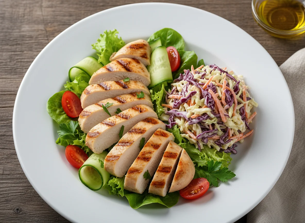 Grilled Chicken Salad with Coleslaw photo