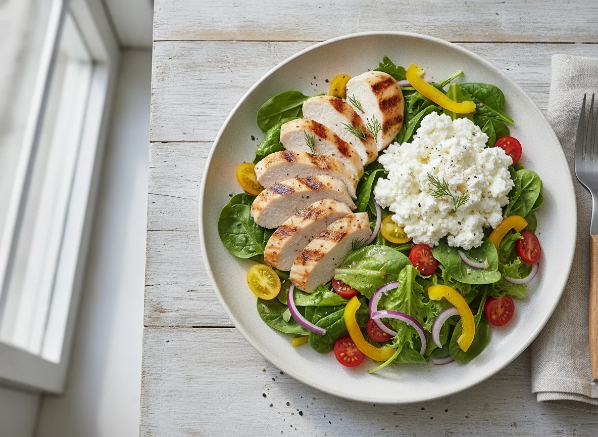 Grilled Chicken Salad with Cottage Cheese photo