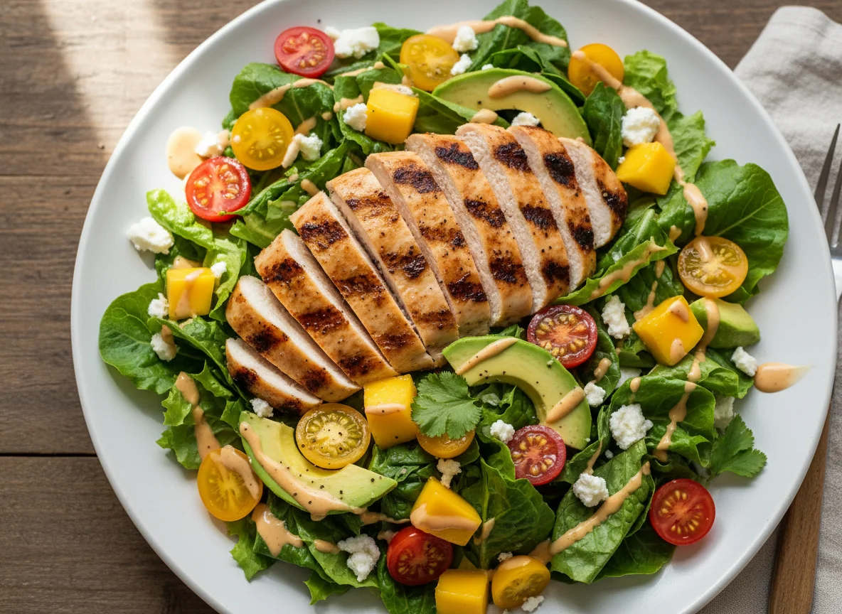 Grilled Chicken Salad with Feta and Avocado photo