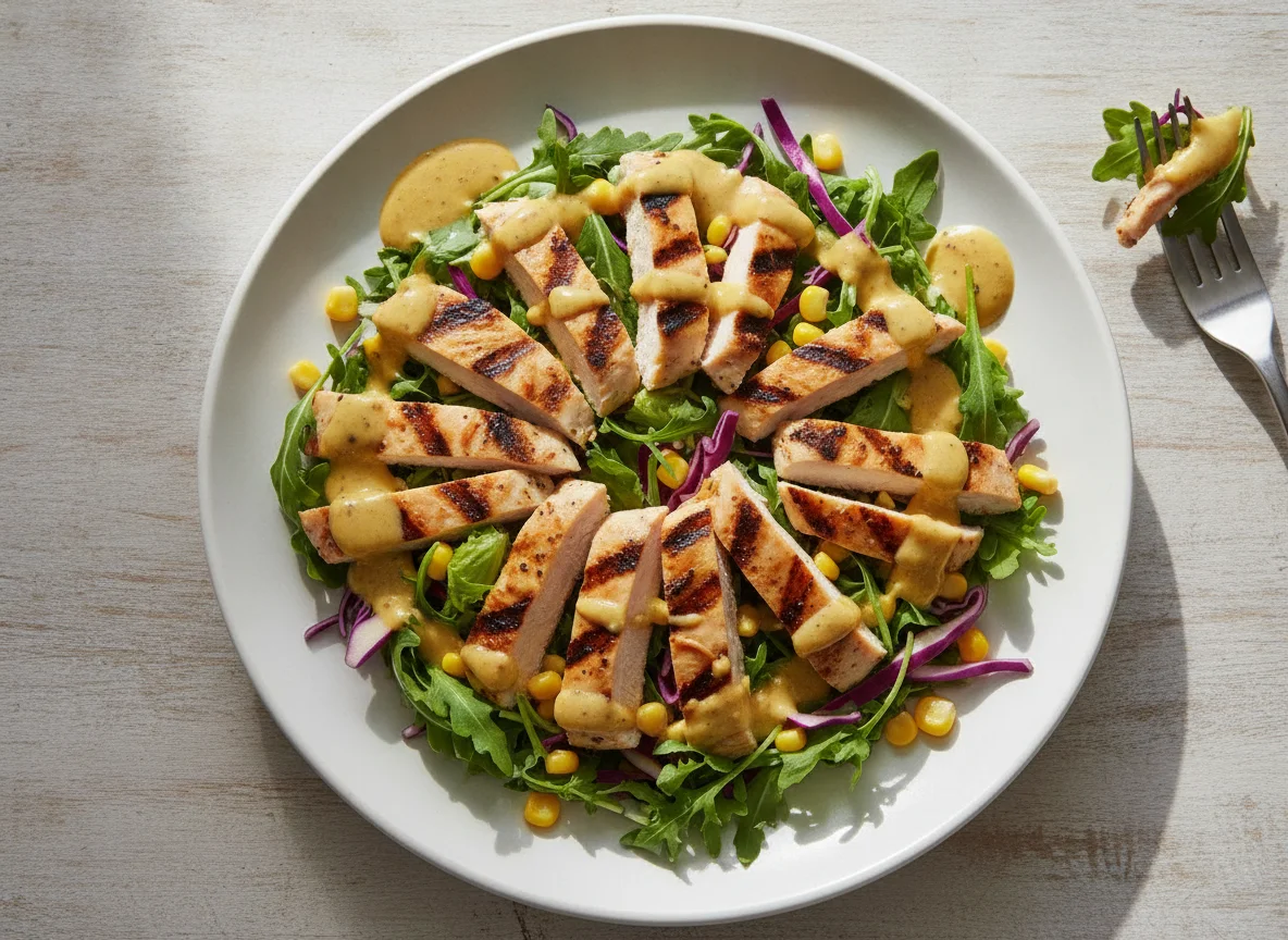 Grilled Chicken Salad with Honey Mustard Dressing photo
