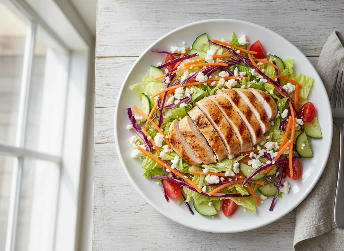 Grilled Chicken Salad with Low-Fat Cheese photo