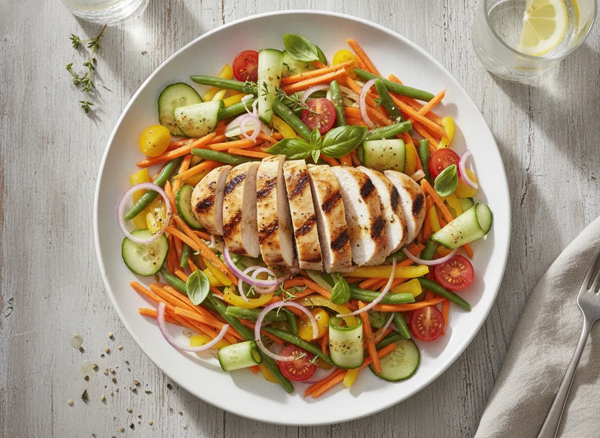 Grilled Chicken Salad with Mixed Vegetables photo