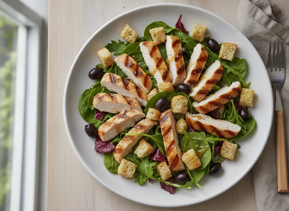 Grilled Chicken Salad with Olives photo