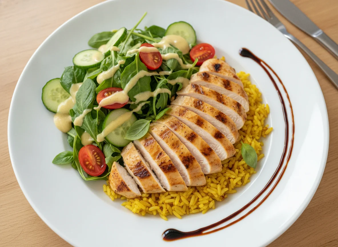 Grilled Chicken Salad with Rice photo