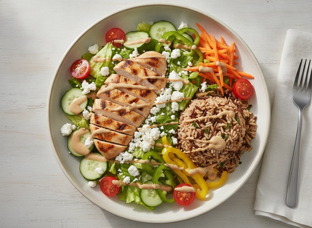 Grilled Chicken Salad with Rice and Feta photo