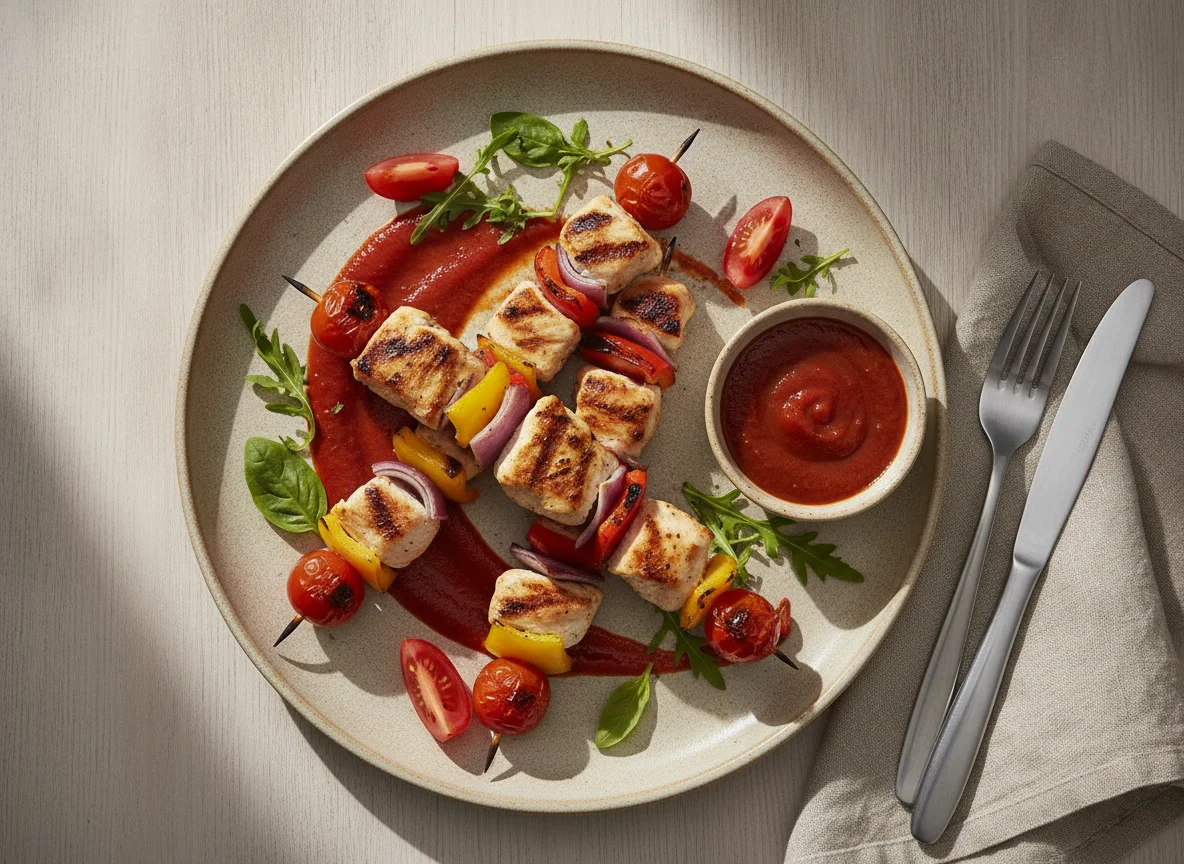 Grilled Chicken Skewers with Vegetables photo