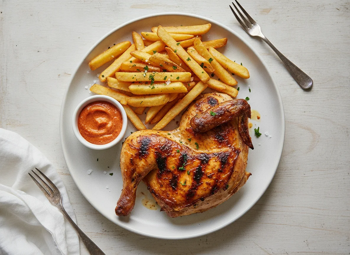 Grilled Chicken with Fries and Chilli Mayo photo