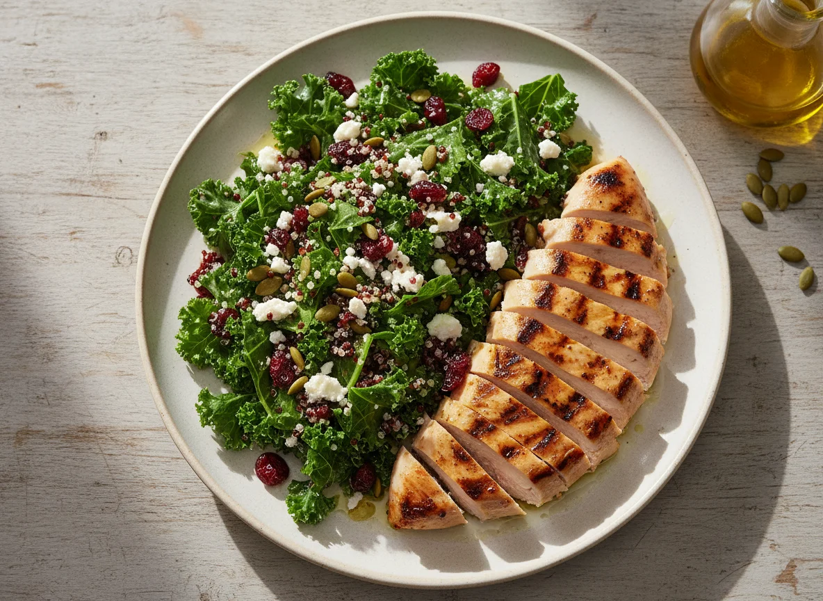 Grilled Chicken with Kale and Quinoa Salad photo