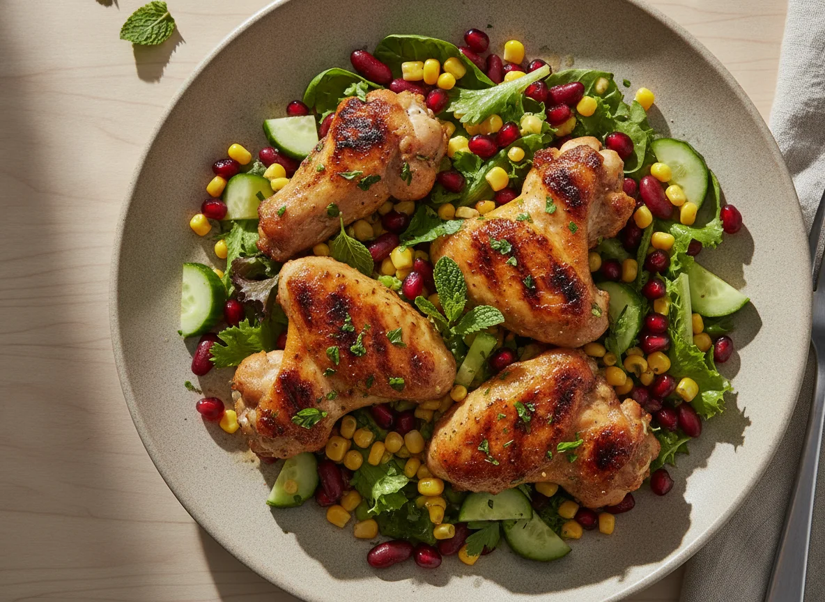 Grilled Chicken with Mixed Bean Salad photo