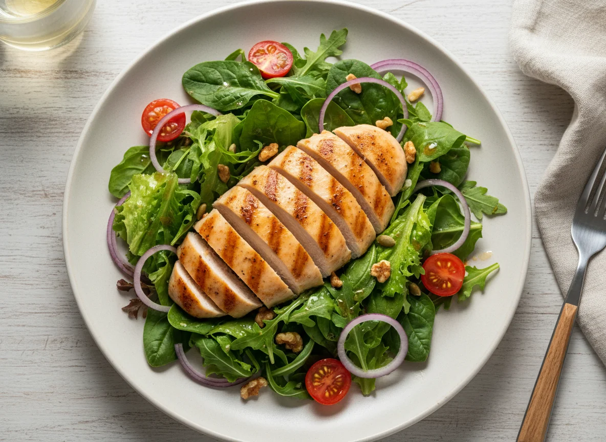 Grilled Chicken with Mixed Green Salad photo
