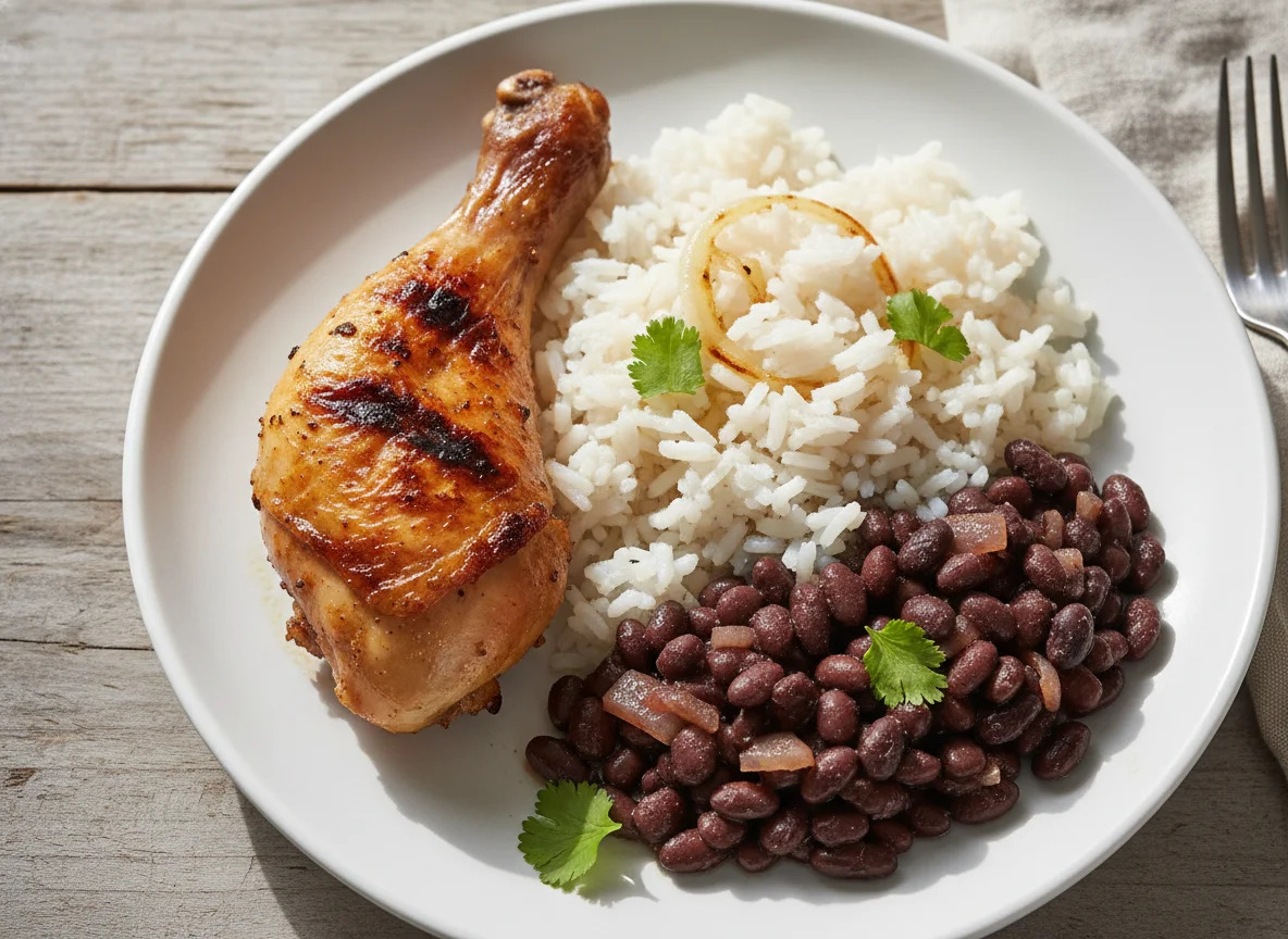 Grilled Chicken with Rice and Black Beans photo