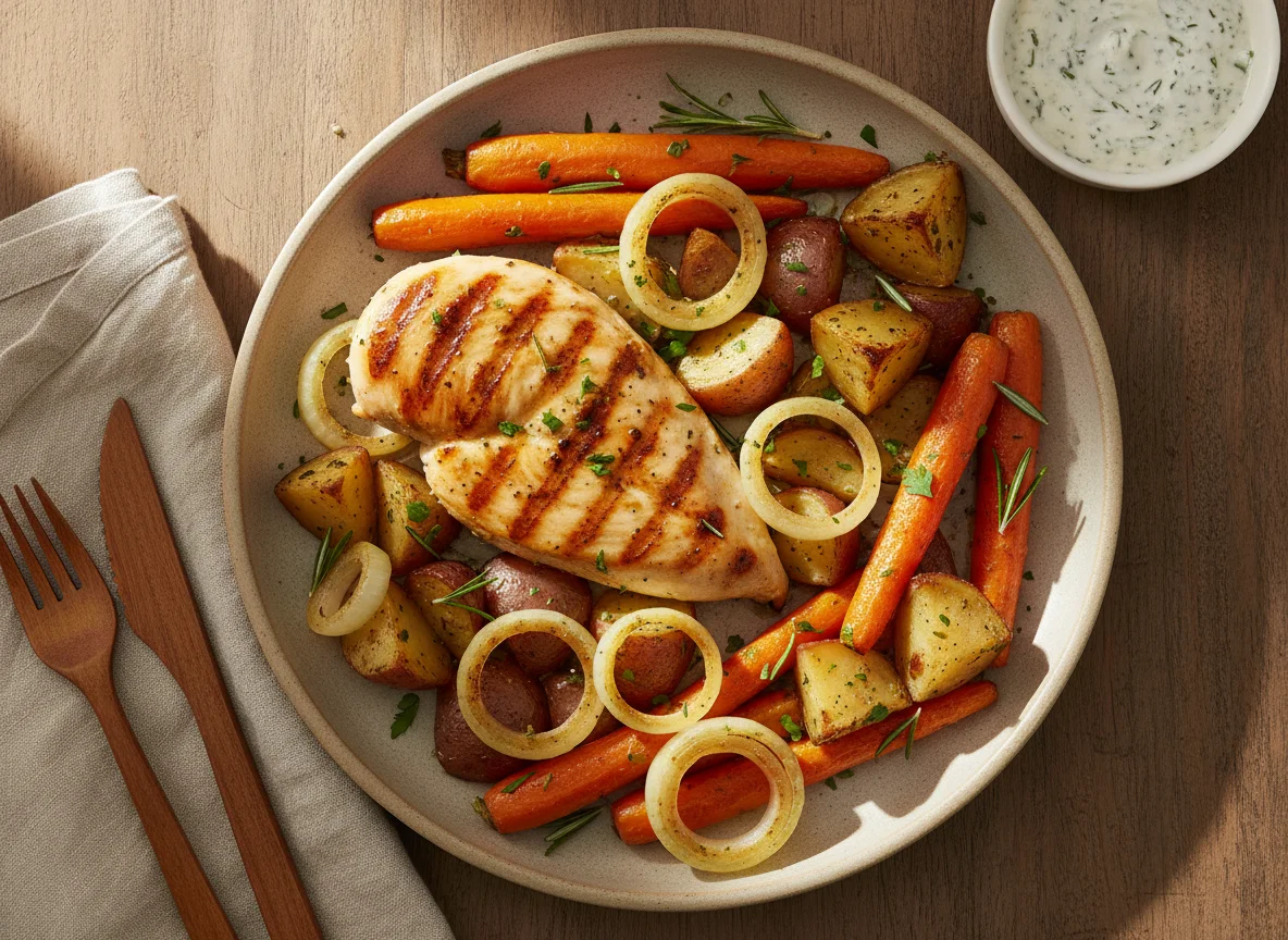 Grilled Chicken with Roasted Vegetables photo