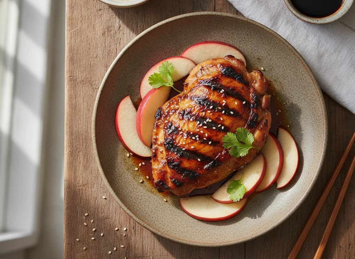 Grilled Chicken with Sliced Apples photo