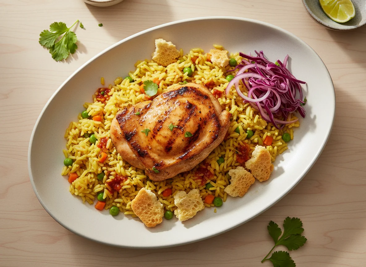 Grilled Chicken with Yellow Rice photo