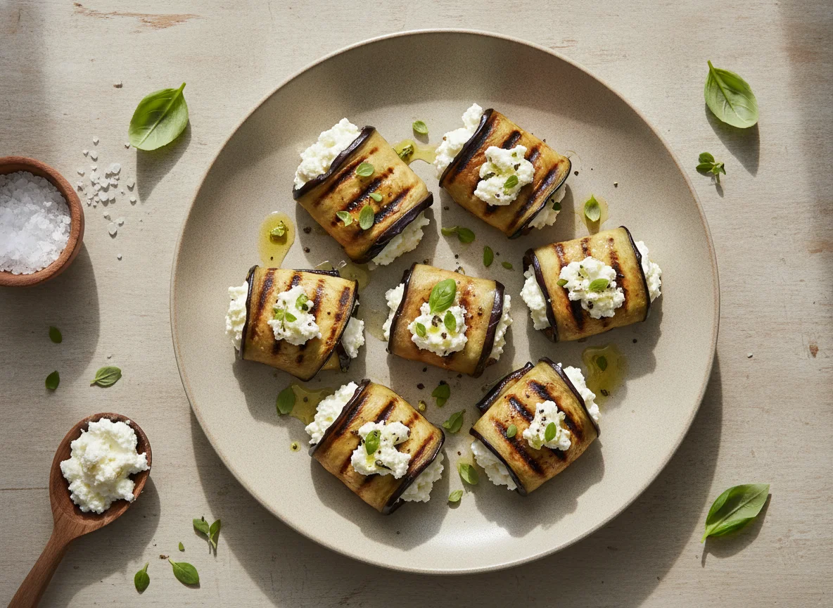 Grilled Eggplant Rolls with Ricotta Filling photo