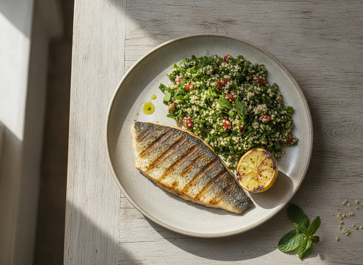 Grilled Fish with Tabbouleh photo