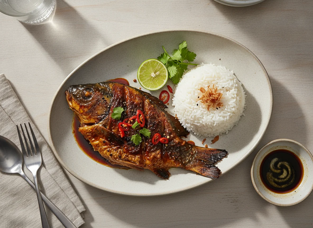 Grilled Fish with White Rice photo