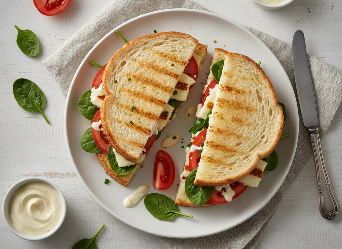 Grilled Halloumi and Vegetable Sandwich photo
