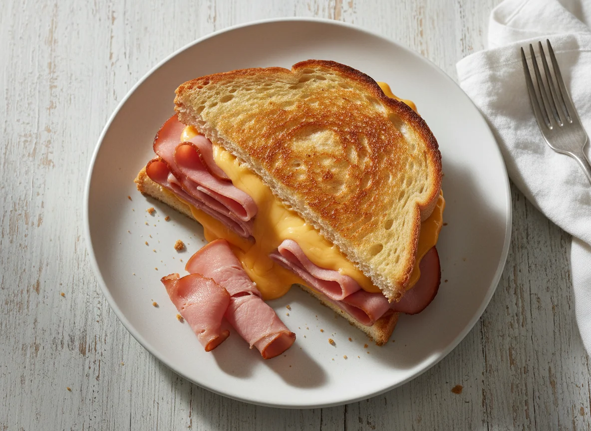 Grilled Ham and Cheese Sandwich with extra Ham photo