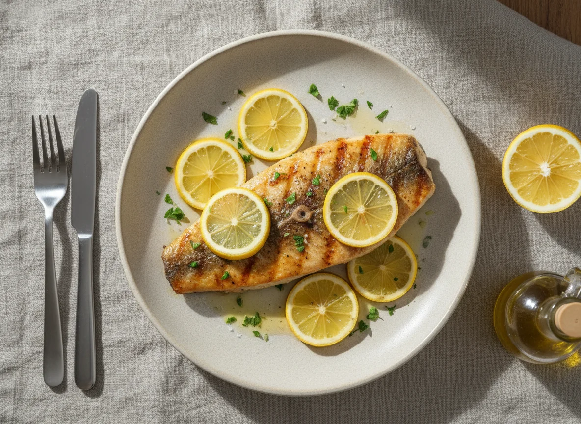 Grilled Kingfish with Lemon photo