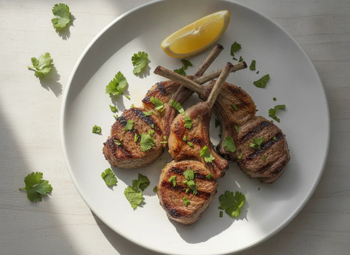 Grilled Lamb Chops with Herbs and Lemon photo