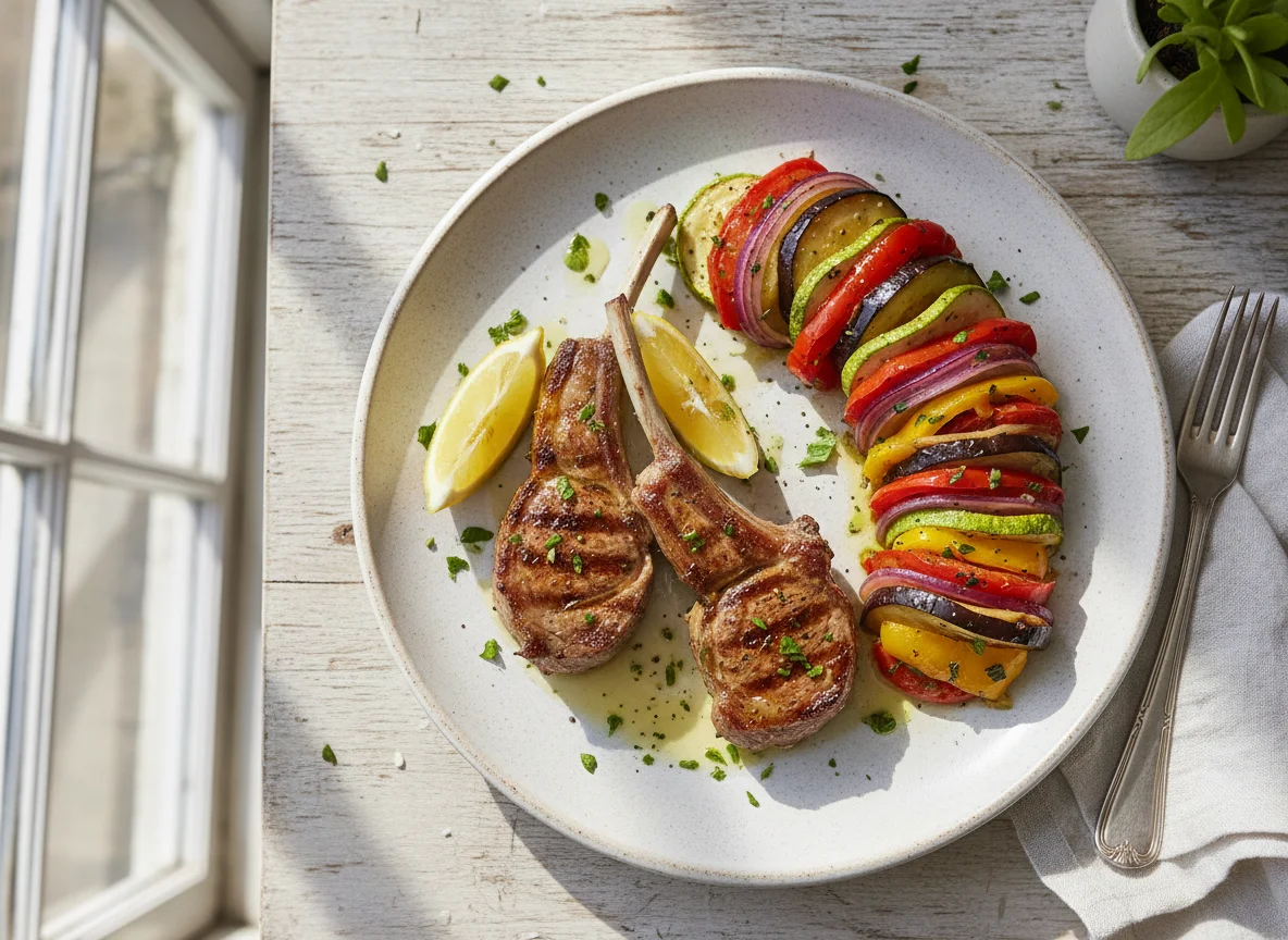 Grilled Lamb Chops with Ratatouille photo