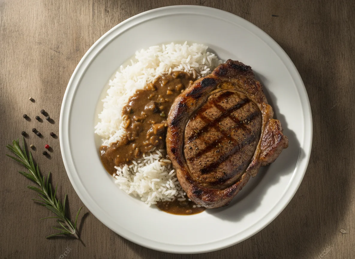 Grilled Meat with Rice photo