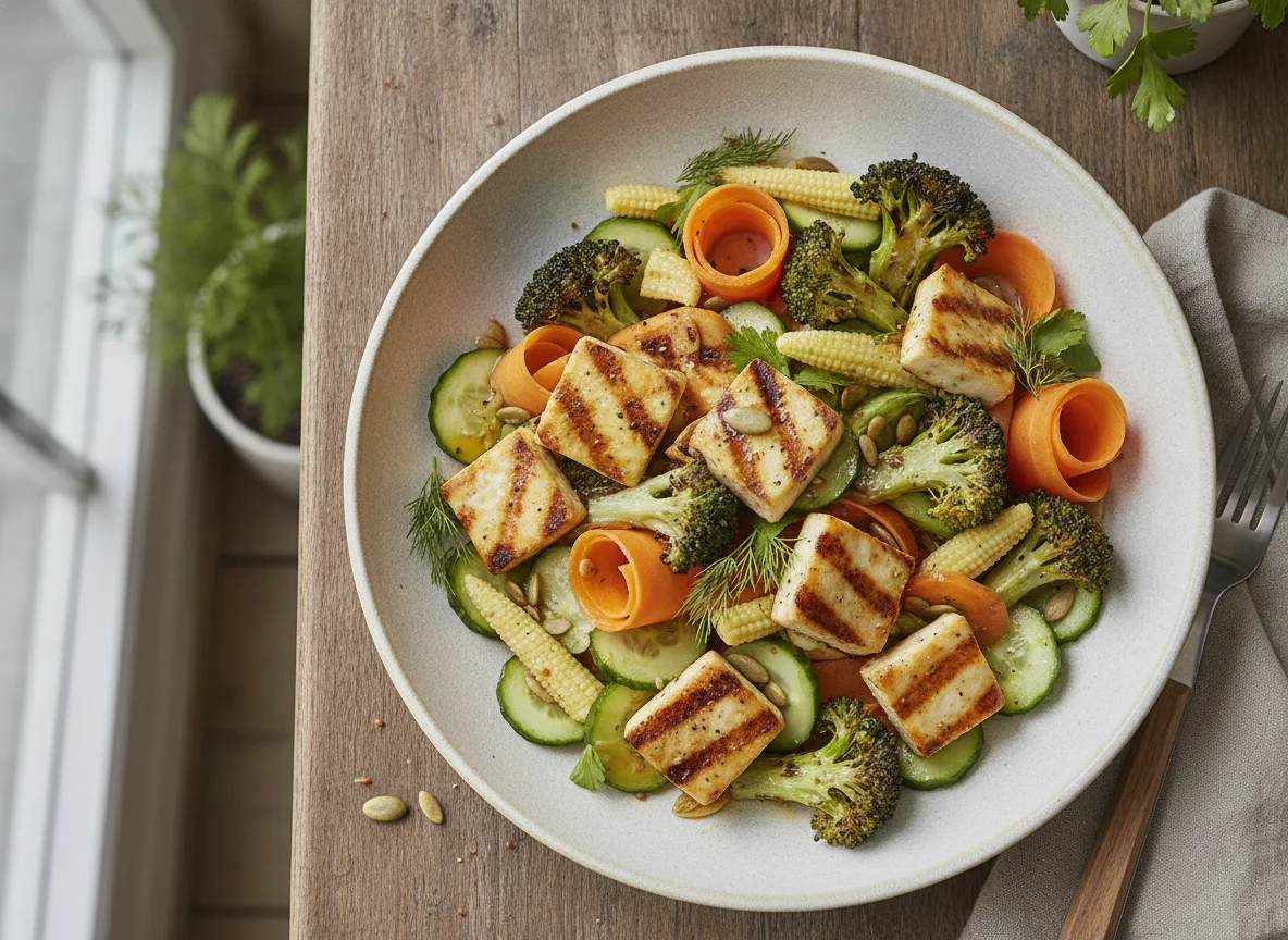 Grilled Paneer and Vegetable Salad photo