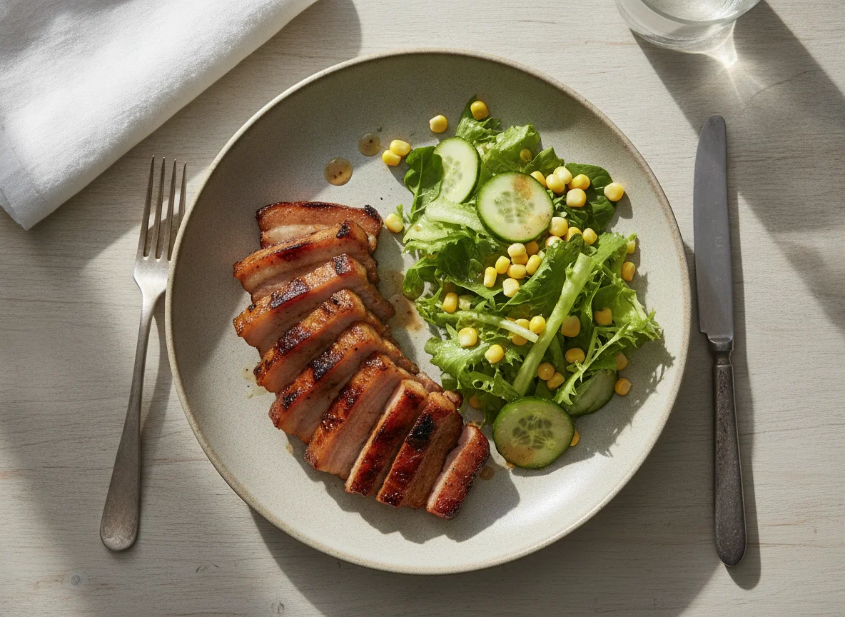 Grilled Pork with Garden Salad photo